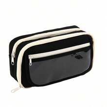 1 Expandable Pencil Case And Compartment, Large-Capacity Pencil Case And Pencil Bag, Essential Gifts For Returning To School,Portable Pencil Case, Large School Stationery Organizer, Transparent Cosmetic Bag, Storage Bag, Suitable For Offices, Youth, Teenagers, Boys, Girls, Portable Gifts, Cosmetic Bags, Storage Bags - Black - View 17