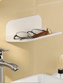 1 Stück faltbares wandmontiertes Kunststoff Schweberegal, ohne Bohren erforderlich, Handtuch- & Kleideraufbewahrung für Badezimmer, geeignet für Zuhause, Wohnzimmer, Büro Dekoration