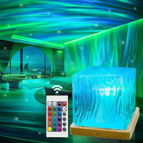 16 Colors Northern Lights & Starry Sky Projection Lamp - USB Powered With Remote Control, Ideal For Bedroom Ambiance, Parties, Holiday Decor And Gifts