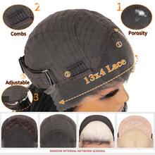 Halloween Christmas 13*4 Lace Front Wigs Straight Wigs With High Quality Synthetic Hair 28inch Highlight Wigs And Good Texture - 挑染棕色 - 查看 7