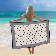 Classic Polka Dot Print Bathrobe Cover-Up. - 波阿 - 查看 1