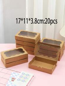 2/5pcs/10PCS/20pcs White/Pink/Black/Brown Gift Box With Transparent Windows - Perfect For Christmas Party Gifts, Wedding Souvenirs And Hand-Written, Sturdy Cartons For Display | Transparent Window Design | Durable Gift Box, Gift Box