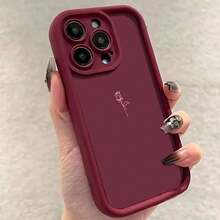 For IPhone 11, 12, 13, 14, 15, 16 Plus Pro Promax XSMAX XS/ X Silicone Case, High-End Fashion, HigherSuitable For IPhone 17 Air - 酒紅色 - 查看 6