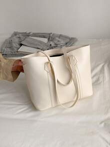 Women's Fashionable Versatile Tote Bag For Daily Commute - Beige - View 5