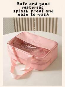 Transparent PVC Toiletry Bag,Large Capacity Makeup Bag, Multi-Functional PVC Toiletry Bag,Waterproof Travel Organizer Bag ,Travel Essential,Holiday Essentials For Winter And Fall For Vacation,For Cosmetics, Skincare, Makeup Brushes, Perfume, Suitable For Beach, School, Bathroom, Holidays, Mother's Day, Christmas, Gift For Mom Wash Bag For Travel For Bathroom For Women