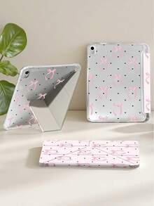 Simple And Stylish Bow Pattern Clear Crystal Tablet Case. Compatible With  11 (2025/10.9)/Air 4/5/6/7 (2025/10.2)/Pro 11/10th/9.7/10.5,  (A16) 11 Inch 11th Generation 2025,Compatible With Samsung Galaxy Tab, Kindle (11th Generation) 2022 Release,Kindle Paperwhite 12th Gen 2024, Great Holiday Gift With A Stylish,Supports Automatic Sleep/Wake Lid - 彩色 - 查看 3