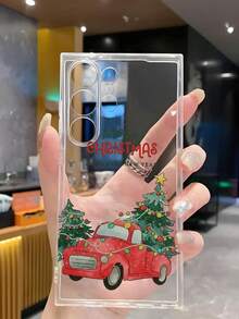 1pc Christmas Lights, Christmas Tree, Red Truck Christmas Happy Phone Case Soft Cover Compatible With IPhone 17/17 Air/17 Pro/17 Pro Max, Honor, Redmi, Galaxy A04e/12/A13/A14/A34/A50/A52/A53/A54/S21/S22/S23/S24/S25/S25Ultra, 6A/7A/8A, 12T/13T - Clear - View 5