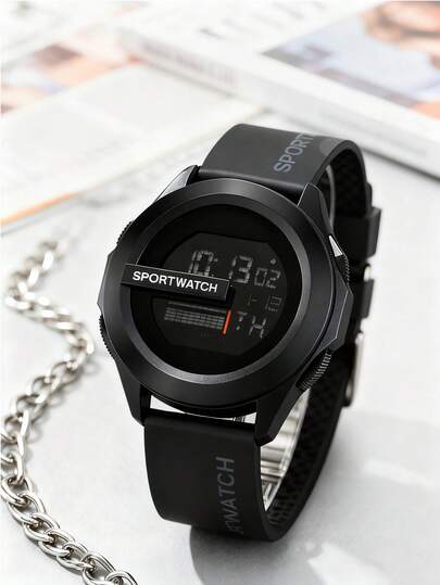 1pc/Set Stylish Kids LED Light Silicone Multi-Function Silicone Children's Watch, Suitable For Daily Matching, Birthday, Graduation Season, Year-End Promotion, Children's Gift