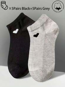 30/20/15/10/5/3/1 双装女士棉袜，隐形袜，短袜，白色袜，灰色袜，黑色袜，女士袜，可爱袜，女童袜，四季皆宜，透气网眼设计，吸湿排汗，柔软顺滑，适合节日、运动、休闲、商务等日常穿着，颜色随机组合 - 彩色 - 查看 30