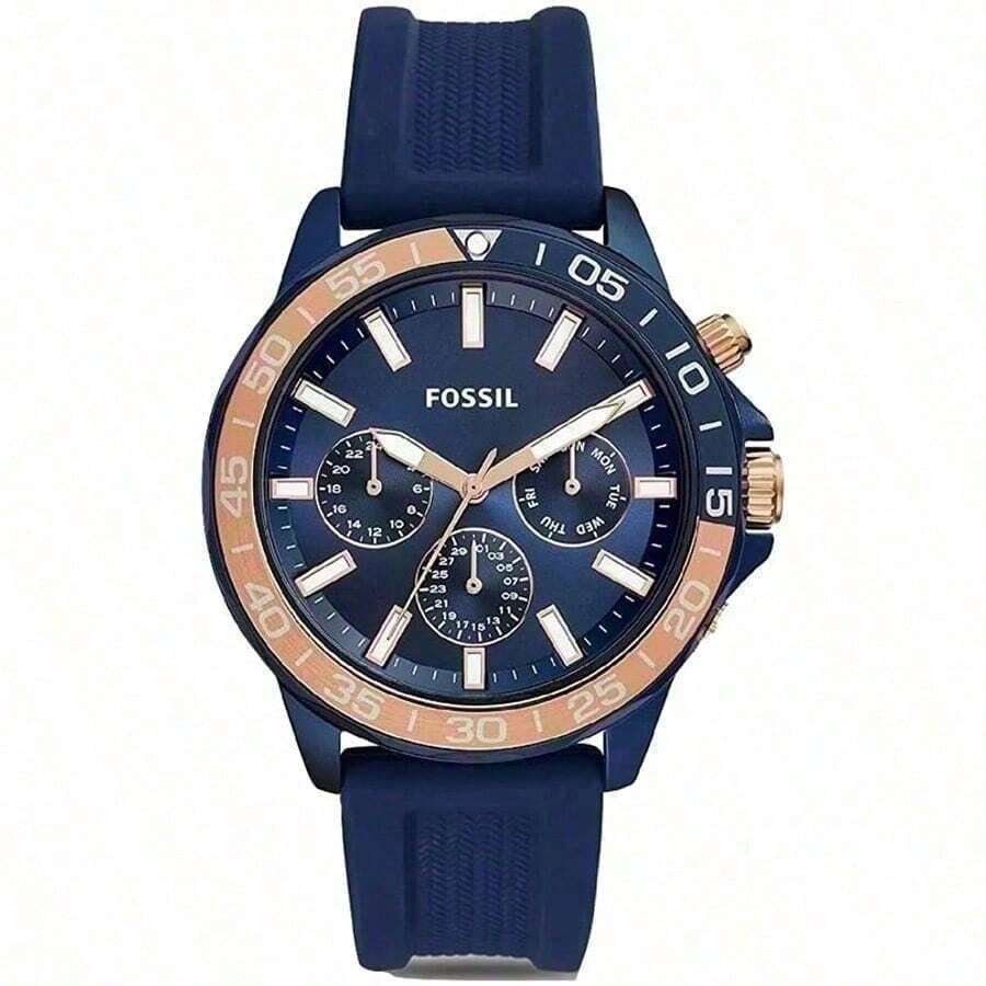 Fossil Men's Quartz Silicone Three-Hand Watch Stainless Steel Case/Glass Mirror BQ2498/BQ2499