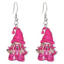 1 Pair Cute Pink Ribbon Bow Breast Cancer Awareness Earrings, Fashion Casual Everyday & Holiday Wear