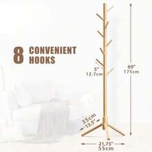 This Fashionable Wooden Coat Rack Comes In 4 Elegant Color Options, Equipped With 8 Hooks And 3 Multi-Functional Adjustable Hangers. The Design Is Exquisite And Easy To Assemble. It Is Very Suitable For Storing Coats, Hats, Scarves And Handbags In The Entryway, Hallway, Bedroom And Office. This Practical And Stylish Storage Solution Can Add Luster To Your Home Decor, Making It An Ideal Choice For The Upcoming Holiday Season And Various Gatherings. - Multicolor - View 6