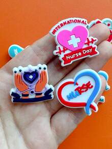 8 PCS Healthcare Love Series, Cartoon Medical Series Shoe Decorations, Nurse Uniform And Mask Shoe Accessories, Medical Kit Infusion Bags Ambulance Sandal Decorations, Suitable For Sandals, Garden Shoes, DIY Accessories, Party Gifts