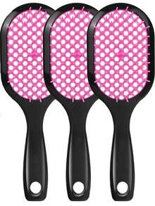 1pc Detangling Hair Brush - Effortlessly Removes Knots - Super Soft Bristles - Suitable For Curly, Straight, Wet Or Dry, Damaged Hair,Hair Brush,Slick Back Brush,Styling Brush,Curly Hair Brush,Edge Brush,Hair Comb,Brush Hair,Hair Brush Set,Comb Hair,Comb For Curls,Detangling Brush,Hair Brush For Women,Hair,Travel,Hair Products,Hair Tools,Hair Stuff,Barber,Barber Accessories,Barbershop,Hairdressing Equipment - Purple - View 1
