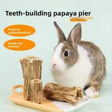 Natural Wooden Rabbit Chew Toy - Papaya Wood Chew Stick, Suitable For Hamsters, Guinea Pigs, Rats, Gerbils And Other Small Pets