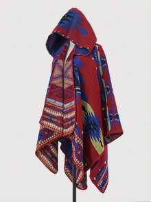 1pc Men's Fashionable Striped Rhombus Pattern Shawl