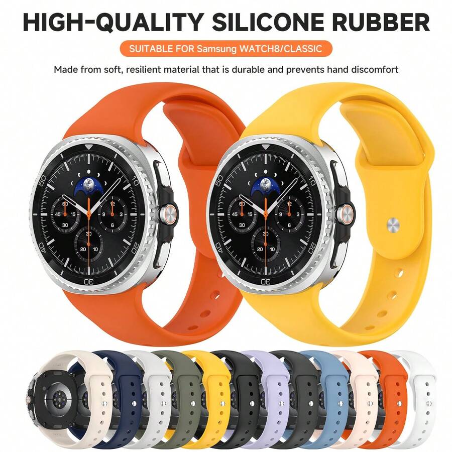 Silicone Sport Strap Compatible With Samsung Galaxy Watch Ultra 2025 Accessories Bracelet For Galaxy Watch8 40 44mm/8Classic Fashion Band - For Galaxy Watch 8/8Classic - View 1