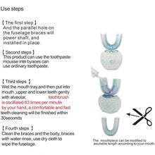 U-Shaped Silicone Electric Toothbrush, 360° Cleaning, 3 Cleaning Modes, Rechargeable Lithium Battery 300mAh, Ergonomic Design, Waterproof, Suitable For Home And Travel