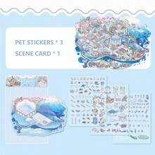 3 Sheets Miniature Zoo Animal Stickers + 1 Sheet Scenery Cardboard, Suitable For Scrapbooking, Planner, Diary Decoration School Supplies - Multicolor - View 15