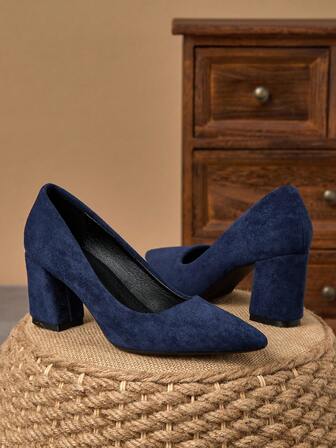 MonaNise Women's Fashion Brown Pointed Toe Slip-On Pumps, Suitable For Home, Office, Travel, Casual, Vintage, Versatile, Comfortable Shoes