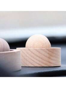 1pc Elegant Wooden Aroma Diffuser, Rotating Design, Natural Fragrance Carrier, Black Walnut And Beech Creative Essential Oil Diffuser, Car Aroma Ball, Multi-Purpose And Multi-Scenario, Suitable For Car And Bedroom Office Desks, Non-Flammable, Perfect Gift Choice, Enhance Air Quality, Home Fragrance