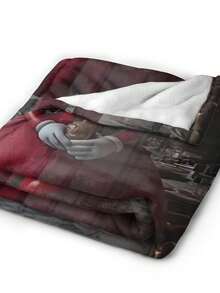 1pc Kawss Kawaii Kaw Gifts Blankets Ultra Soft Flannel Throw Blankets For Living Room Decor Bedroom Couch Sofa Chair Office Car - 黑色 - 查看 6