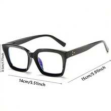 Simple Square Blue Light Glasses Set For Men And Women, Y2K Jelly Color Fashion Glasses, Dopamine Color / Multi-Color / Leopard Print / Textured Matte Black, Unisex Computer, Gaming, Reading Glasses, Women's Personalized Glasses, Plain Glasses, Suitable For All Seasons, Autumn And Winter Business Wear, Is A Stylish, Simple And Versatile Item, Very Suitable For Gifts Or Personal Use - Nhiều màu - Xem 5