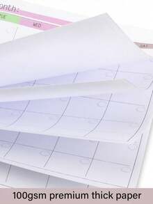 Cahier de planificateur mensuel non daté, calendrier hebdomadaire vierge, 11,4" X 14,7", convient comme cadeau pour hommes et femmes, accessoire de bureau, décoration de pièce - Multicolore - Voir 7