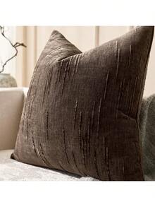 1/2pcs Vintage Striped Throw Pillow Cover, 100% Polyester Woven Zippered Pillow Sham, Machine Washable, Geometric Pattern Decorative Cushion Cover For Sofa, Bed, Dining Room, Home Office, Coffee Brown - Coffee Brown - View 11