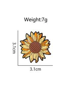 1pc Floral Enamel Sunflower Brooch Pin, Cartoon Lapel Badge For Backpack, Fashion Jewelry Suitable For Men And Women, Daily Wear, Gift For Friends