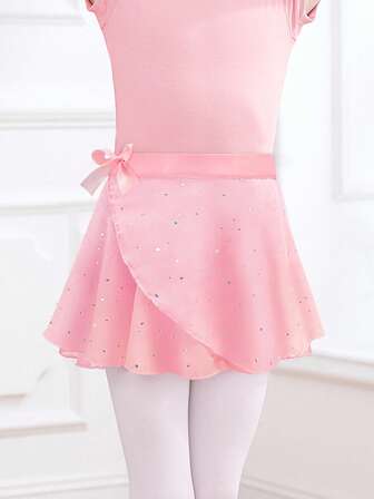 Girls' Ballet Tutu Skirt, Children's Princess Tie-Up Dance Skirt