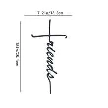 HELLOYOUNG Creative Iron Wall Art - Friends Cross - Black Metal Decor For Home Accents,Suitable For Modern Home Decor, Home Decoration, Room Decor, Bedroom Decor, Bathroom Decor, Waterproof, Rust Proof ,Wall Decor, Birthday Gift, Kitchen,Sturdy And Non Fading,Holiday Essentials