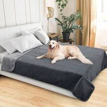 Waterproof Blanket Bed: Reversible Soft Flannel Love Blanket 60x 80 Bed Blanket Couples Washable, Spill - Proof Dog Throw Blanket Couch, Sofa Protect, Camping, Travel, - 30吋 x 40吋 + 灰色 - 查看 4