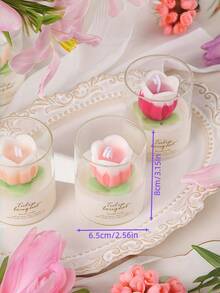 Nến thủy tinh hình hoa tulip với đường kính 6,5cm/2,56in và chiều cao 8cm/3,15in. Đây là một cây nến thơm hoa tulip thủ công lớn và đẹp mắt. Có thể dùng làm vật trang trí để bàn hoặc trang trí nhà cửa. Thích hợp cho các bữa tiệc, Giáng sinh, Ngày lễ tình nhân, Halloween và các dịp trang trí lễ hội khác. Đây cũng là một món quà tuyệt vời cho người yêu và người thân. - Nhiều màu - Xem 3