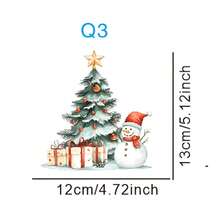 1 szt. Naklejki na przełączniki, prezent z drzewem i bałwanem, zdejmowane naklejki na przełączniki światła, naklejka ścienna do sypialni, do dekoracji domu, wystroju pokoju (4 STYLE)