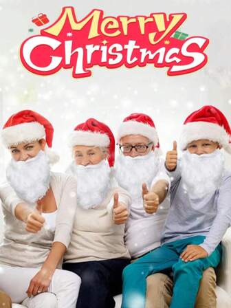 1pc/Set Christmas Santa Claus Beard, White Mustache Prop, Decoration Accessory, Costume For Photography