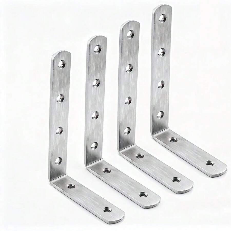 Esquinera de acero inoxidable, partición decorativa fija, conectada, fácil de instalar, libre de óxido, alta capacidad de carga, refuerzo de conexión a 90 grados para muebles, excelente acabado, de alta calidad