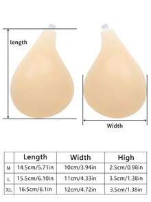 Sujetador adhesivo de color albaricoque - Material de bio-gel (adhesión fuerte, amigable con la piel), levantamiento y recogida del busto, lavable y reutilizable | Ideal para bodas/fiestas/citas/trajes sin espalda y playa, opción de regalo perfecta