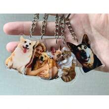 Personalized Photo Keychain, Lover Photo Creative Keychain, Wedding Anniversary Gift, Custom Acrylic Charm, Family Photo Keychain, Pet Photo - Multicolor - View 6