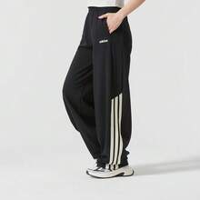 Adidas 阿迪达斯2025新款女子休闲宽松阔腿百搭裤 - 黑色 - 查看 2