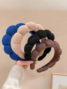 1 件深蓝色头带、化妆面部头带、清洁头带、头巾头带、柔软头带、适合女士和女孩、时尚配饰、精美礼物、护肤头带、美容、护肤产品、水疗、自我护理、护肤工具、面部护理、美容师用品、皮肤、洗面奶、面部 - 彩色 - 查看 18