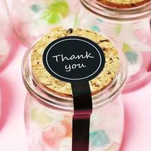 100pcs/200pcs Black Thank You Long Sealing Stickers Pudding Bottle Stickers, Bakery Box Labels Stickers, For Bakery, Handmade Products, Birthday Party Prizes, Box Sealing Stickers, Gift Boxes, Decorative Bag Packaging Labels - 100 chiếc - Xem 2
