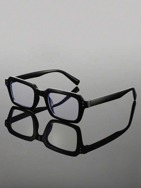 1 szt. Męskie plastikowe kwadratowe okulary w pełnej ramce, w swobodnym stylu, spersonalizowane, nowoczesne i proste, przezroczyste, uniwersalne, idealne na powrót do szkoły, do fotografii ulicznej, do życia codziennego, do biura, do biznesowych, swobodnych, modnych dodatków
