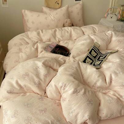 ウォッシュドコットンキルトカバーシングルピースクラスA母子キルトカバー漫画ベッド4点セット学生寮3点セットベッドシーツ