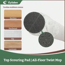 Twist Mop - Simple Easy Self - Wringing, 57 Long Handle,  All Type Floors, Microfiber String Mops Cleans Dust Pet Hair, Quick Absorbs Spills On Floor, JX - 0001 White - trắng - Xem 4
