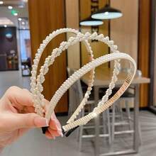 Bộ 7 chiếc, 5 chiếc, 3 chiếc băng đô giả ngọc trai, băng đô ngọc trai kiểu cổ điển thanh lịch và sang trọng, phụ kiện băng đô đa năng, quà tặng cho phái đẹp và quý cô, băng đô hoa quà tặng ngày Valentine, phụ kiện tóc làm đẹp tại nhà - trắng - Xem 10