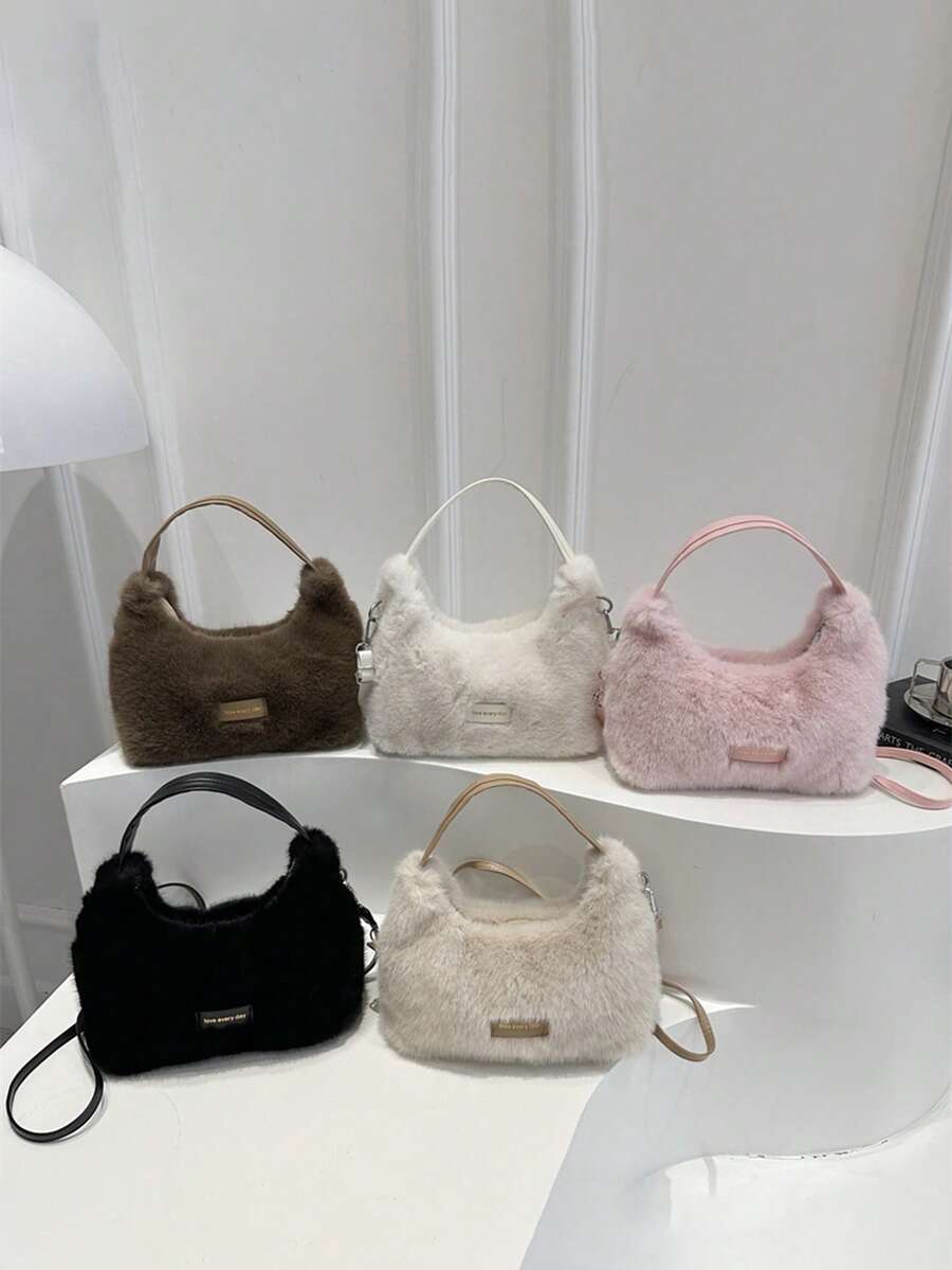 1个拉链封口极简设计纯色可爱云朵造型手提包，韩式个性化可调节肩带斜挎包，适合日常使用，高性价比包包，透气性好，适合青少年购物、通勤、日常使用，是送礼佳品。 - 百搭手提包 - 查看 1