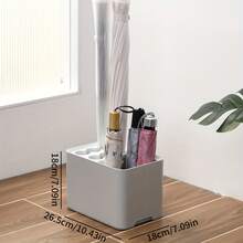 Space-Saving Modern Umbrella Stand With Drip Tray - Stylish White Plastic, Holds 10/15 Umbrellas, Perfect For Home And Office Entrance Corner Storage, Umbrella Stand - Multicolor - View 2