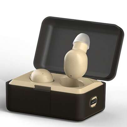 Rechargeable Hearing Aids For Elderly, Volume Adjustable, Noise Cancelling, With Portable Charging Case