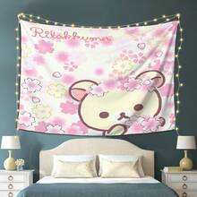 1pc Rilakkuma Idea Tapestry, Colorful Thick Textured Wall Hanging For Living Room, Bedroom, Office & Party Decor – No Power Needed, Perfect Gift, Stylish Room Accent With Luxurious Feel - Nhiều màu - Xem 1